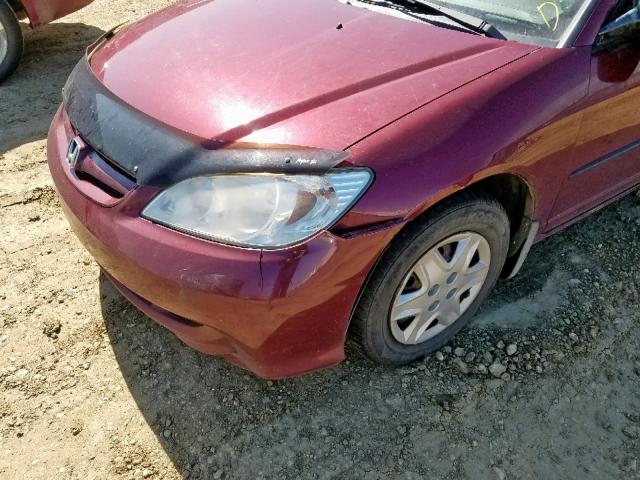 2HGES15314H931845 - 2004 HONDA CIVIC DX V MAROON photo 9