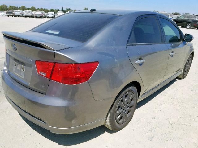 KNAFU4A27A5050773 - 2010 KIA FORTE EX GRAY photo 4