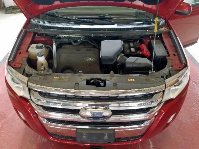 2FMDK4JC7DBC80771 - 2013 FORD EDGE SEL RED photo 7