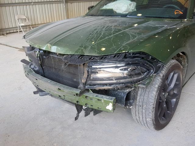 2C3CDXBG6KH546664 - 2019 DODGE CHARGER SX GREEN photo 10