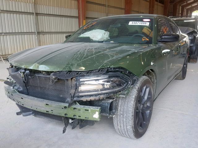 2C3CDXBG6KH546664 - 2019 DODGE CHARGER SX GREEN photo 2