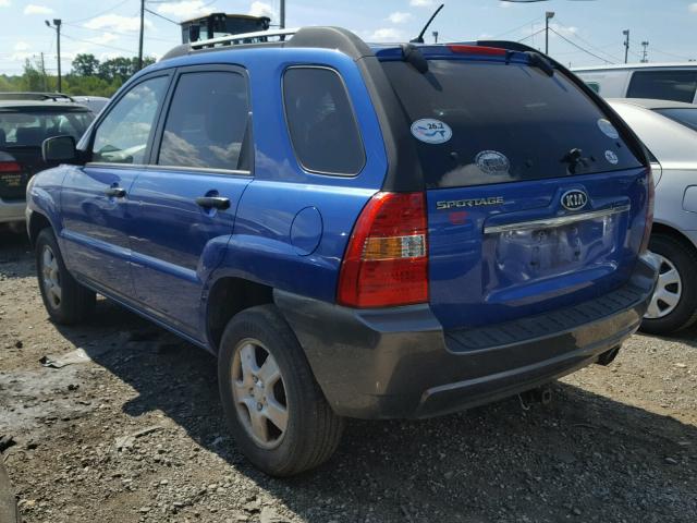 KNDJF724477432541 - 2007 KIA SPORTAGE L BLUE photo 3