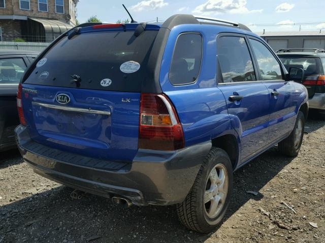 KNDJF724477432541 - 2007 KIA SPORTAGE L BLUE photo 4