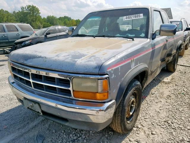 1B7FL23XXNS676697 - 1992 DODGE DAKOTA GRAY photo 2