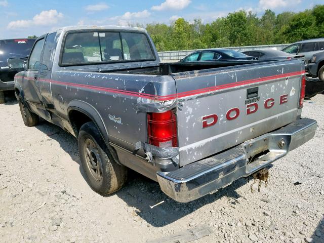 1B7FL23XXNS676697 - 1992 DODGE DAKOTA GRAY photo 3