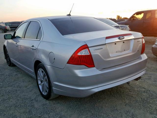 3FAHP0JA0CR310780 - 2012 FORD FUSION SEL SILVER photo 3