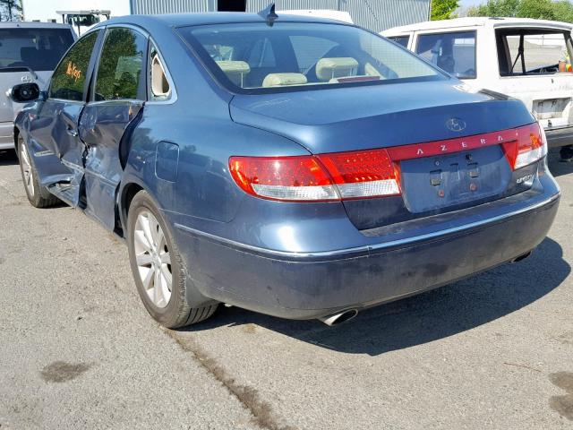 KMHFC46F19A342421 - 2009 HYUNDAI AZERA SE BLUE photo 3