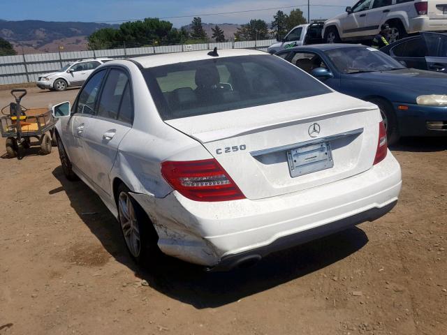 WDDGF4HB9DA822490 - 2013 MERCEDES-BENZ C 250 WHITE photo 3