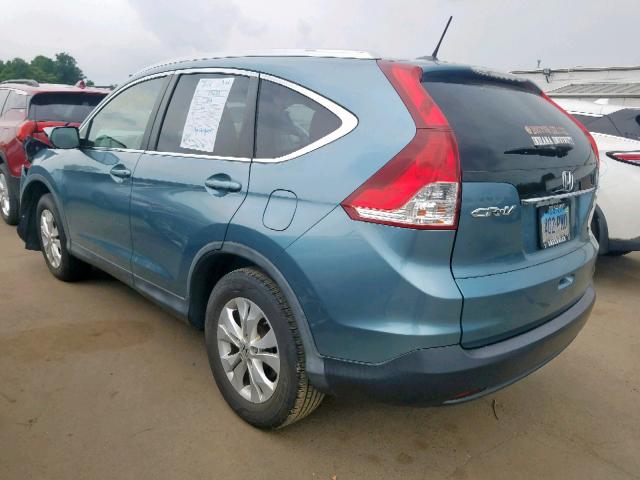 5J6RM4H7XDL066803 - 2013 HONDA CR-V EXL BLUE photo 3