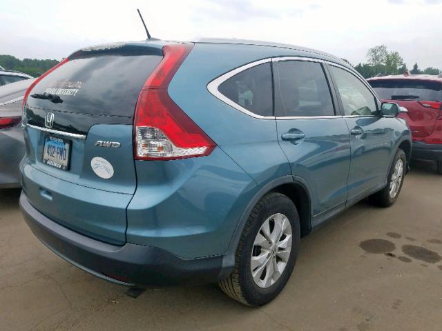 5J6RM4H7XDL066803 - 2013 HONDA CR-V EXL BLUE photo 4