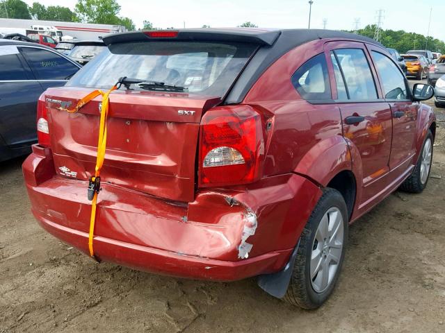 1B3HB48C37D219395 - 2007 DODGE CALIBER SX RED photo 4