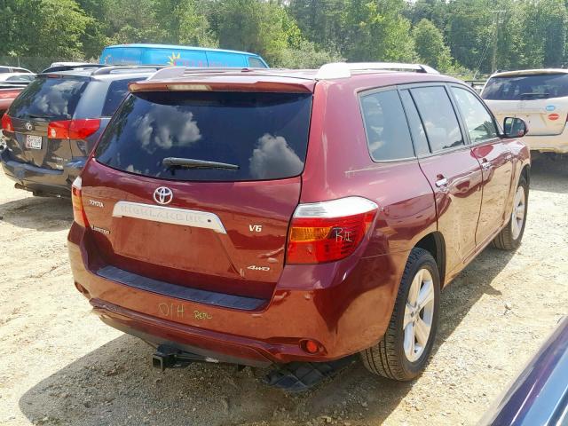 JTEES42A692151161 - 2009 TOYOTA HIGHLANDER RED photo 4