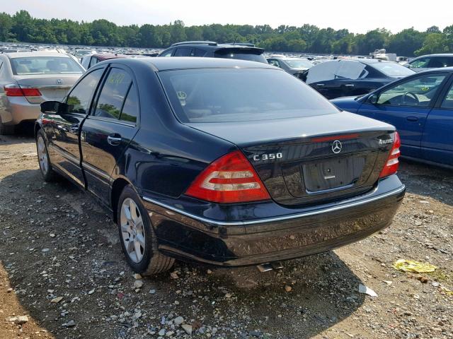 WDBRF87H37F879242 - 2007 MERCEDES-BENZ C 350 4MAT BLACK photo 3