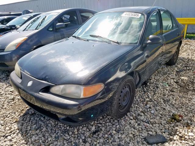 1MELM10P1VW651743 - 1997 MERCURY TRACER GS BLACK photo 2