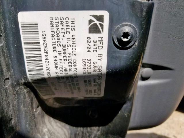 1G8AZ52F84Z176055 - 2004 SATURN ION LEVEL BLUE photo 10