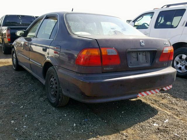 1HGEJ6675YL007161 - 2000 HONDA CIVIC LX BROWN photo 3