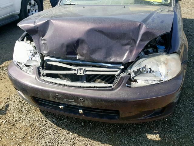 1HGEJ6675YL007161 - 2000 HONDA CIVIC LX BROWN photo 7