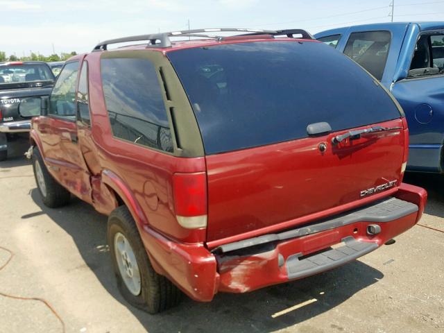 1GNCT18W0YK247903 - 2000 CHEVROLET BLAZER RED photo 3