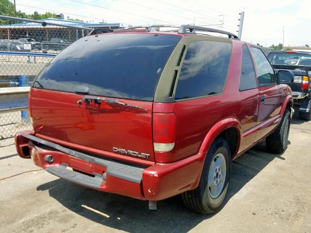 1GNCT18W0YK247903 - 2000 CHEVROLET BLAZER RED photo 4