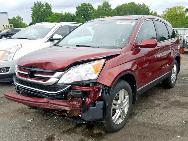 5J6RE4H75AL061677 - 2010 HONDA CR-V EXL MAROON photo 2