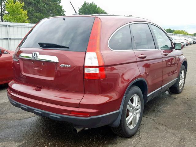 5J6RE4H75AL061677 - 2010 HONDA CR-V EXL MAROON photo 4