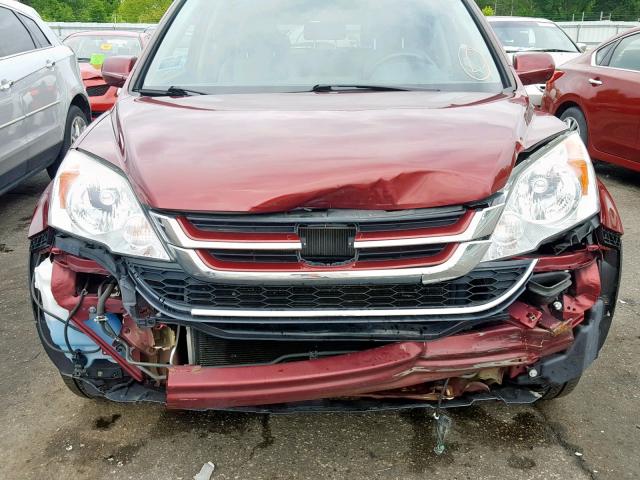 5J6RE4H75AL061677 - 2010 HONDA CR-V EXL MAROON photo 9