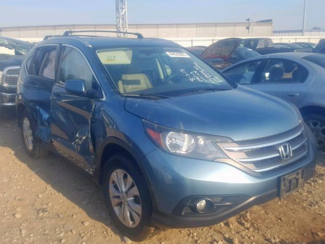 5J6RM4H75EL080657 - 2014 HONDA CR-V EXL TEAL photo 1