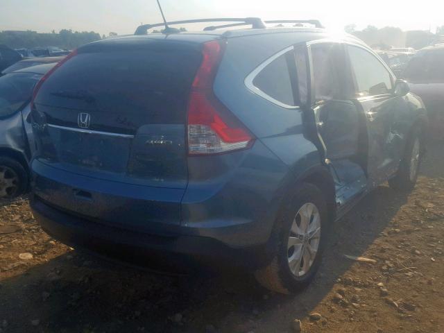 5J6RM4H75EL080657 - 2014 HONDA CR-V EXL TEAL photo 4