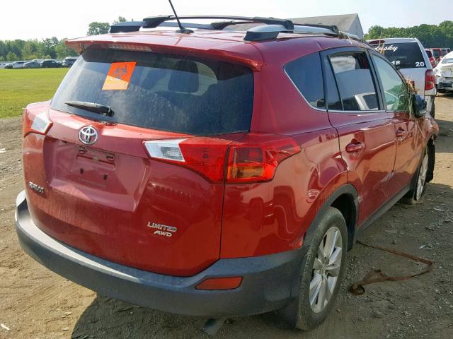 2T3DFREV0FW349303 - 2015 TOYOTA RAV4 LIMIT RED photo 4