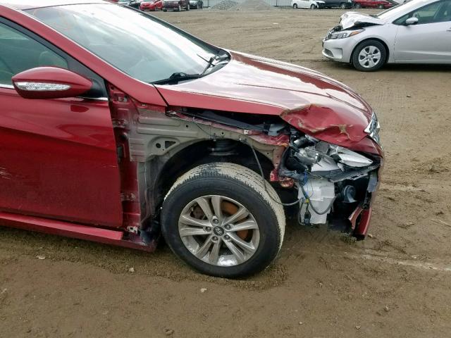 5NPEB4AC9EH937679 - 2014 HYUNDAI SONATA GLS RED photo 9