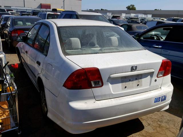 2HGES163X4H621496 - 2004 HONDA CIVIC DX V WHITE photo 3