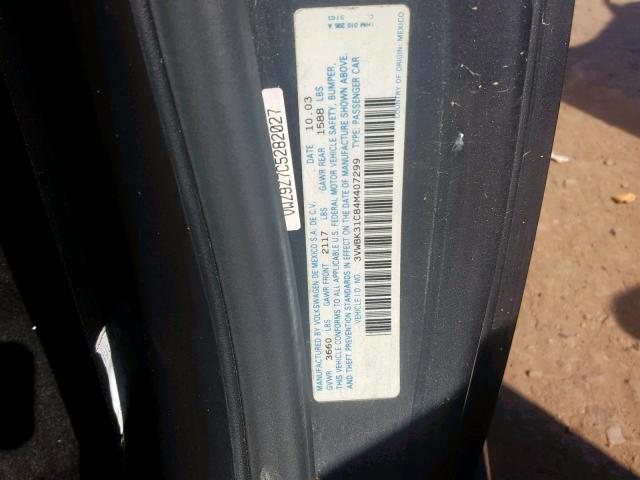 3VWBK31C84M407299 - 2004 VOLKSWAGEN NEW BEETLE ნაცრისფერი ფოტო 10