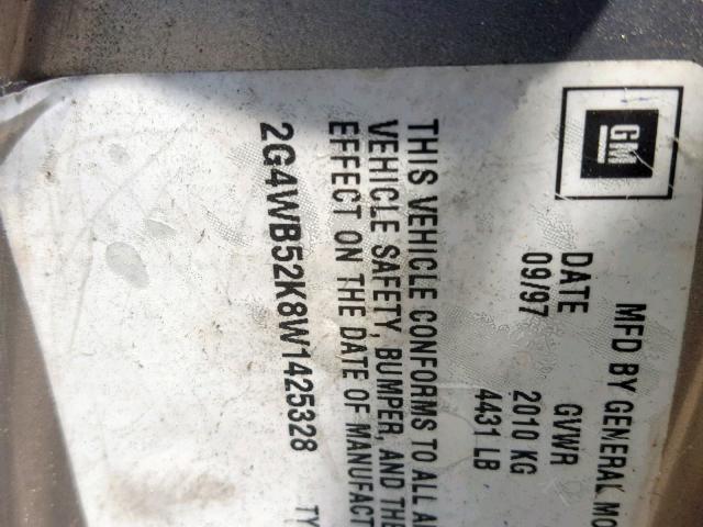 2G4WB52K8W1425328 - 1998 BUICK REGAL LS 棕色 照片 10