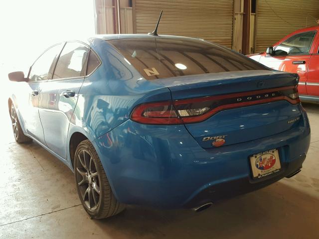 1C3CDFBB0GD680055 - 2016 DODGE DART SXT BLUE photo 3