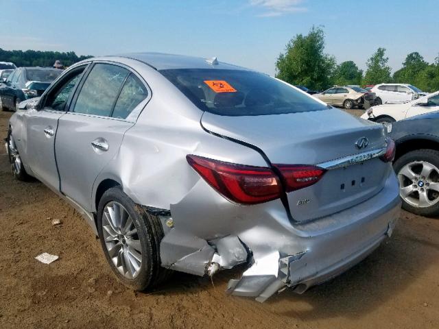 JN1EV7AR7JM442476 - 2018 INFINITI Q50 LUXE SILVER photo 3