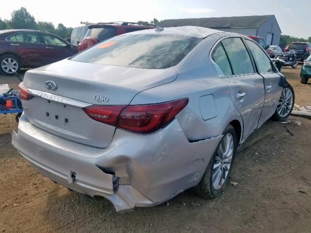 JN1EV7AR7JM442476 - 2018 INFINITI Q50 LUXE SILVER photo 4