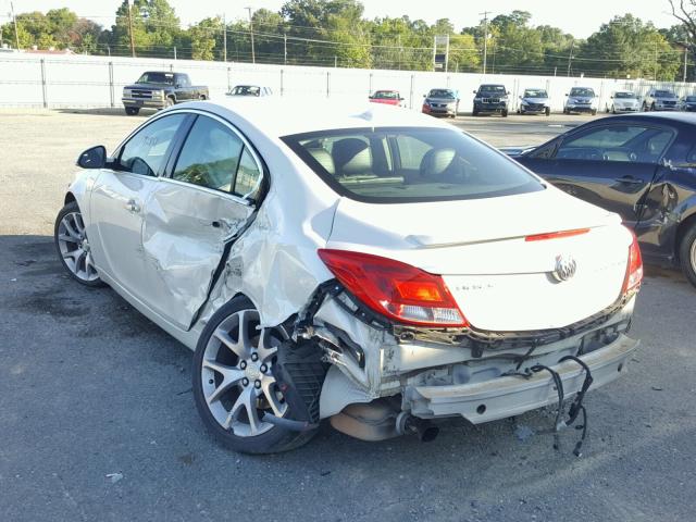 2G4GV5GV0D9220101 - 2013 BUICK REGAL GS WHITE photo 3