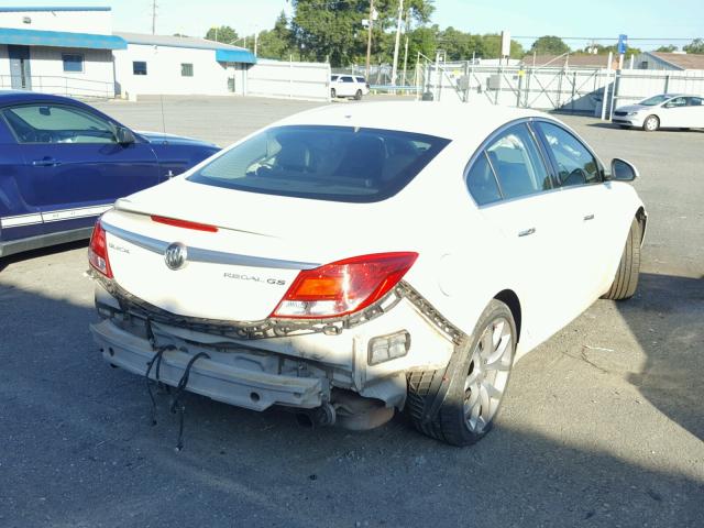 2G4GV5GV0D9220101 - 2013 BUICK REGAL GS WHITE photo 4