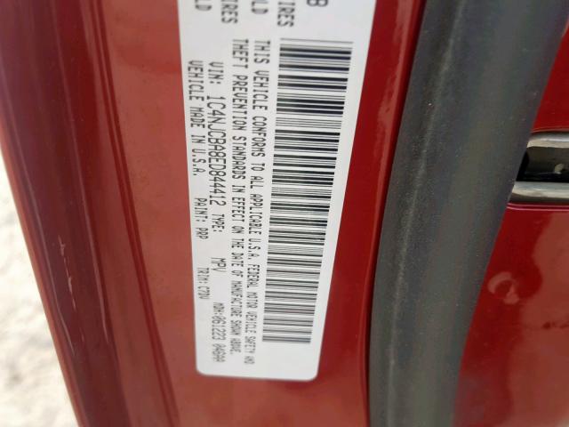 1C4NJCBA8ED844412 - 2014 JEEP COMPASS SP წითელი ფოტო 10