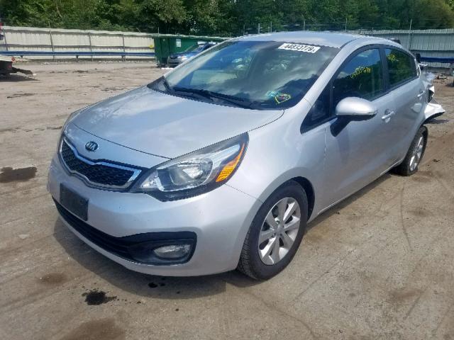 KNADN4A31D6296018 - 2013 KIA RIO EX SILVER photo 2