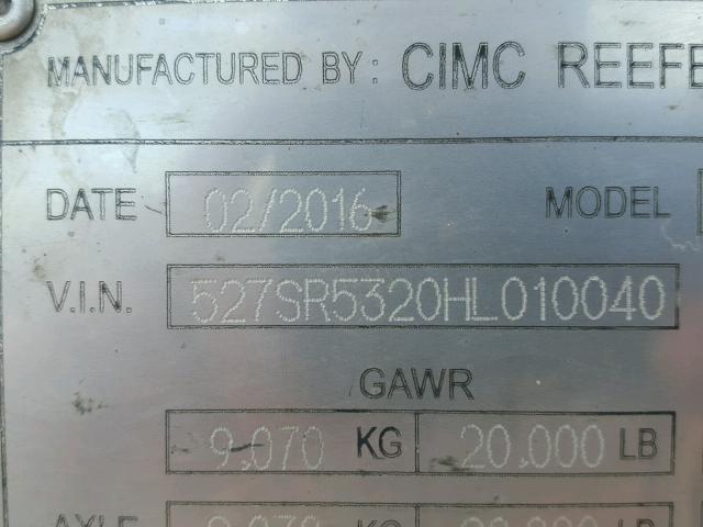 527SR5320HL010040 - 2017 OTHR 53 TRAILER Ağ foto 10