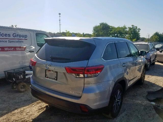 5TDJZRFH8KS575121 - 2019 TOYOTA HIGHLANDER SILVER photo 4