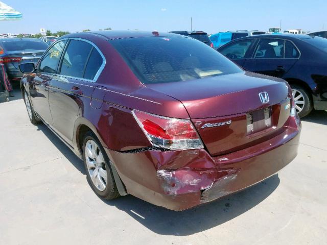 JHMCP26888C051613 - 2008 HONDA ACCORD EXL BURGUNDY photo 3