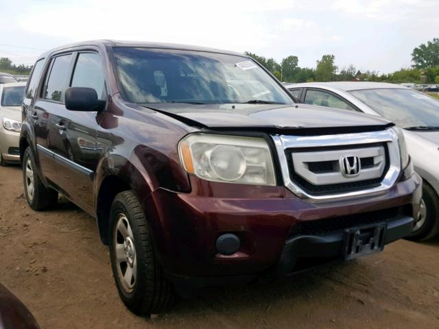 5FNYF4H28AB008025 - 2010 HONDA PILOT LX MAROON photo 1