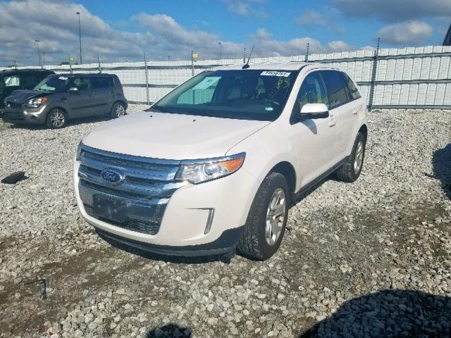 2FMDK3JC2DBE07369 - 2013 FORD EDGE SEL WHITE photo 2