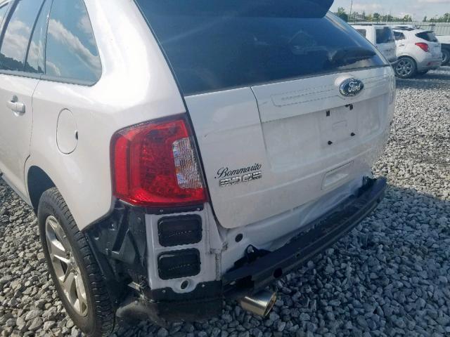 2FMDK3JC2DBE07369 - 2013 FORD EDGE SEL WHITE photo 9