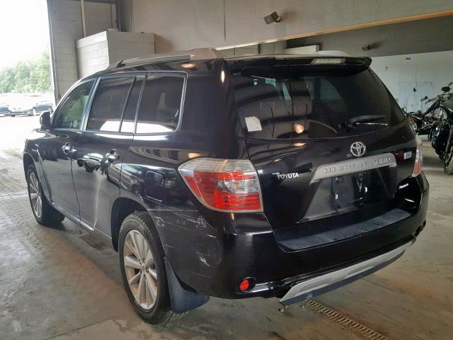 JTEEW44A882007627 - 2008 TOYOTA HIGHLANDER BLACK photo 3