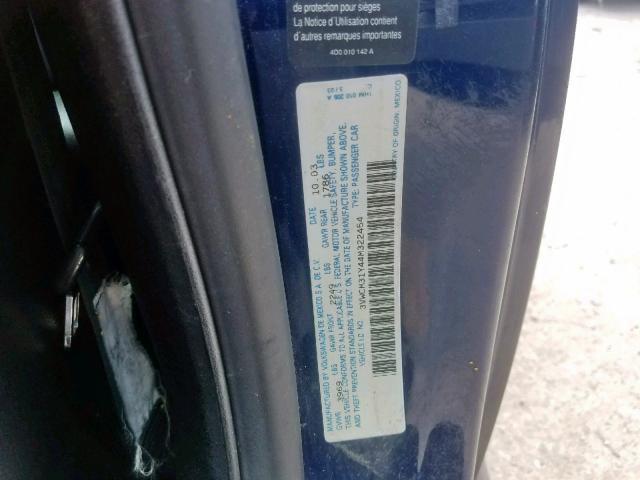 3VWCM31Y44M322454 - 2004 VOLKSWAGEN NEW BEETLE ლურჯი ფოტო 10