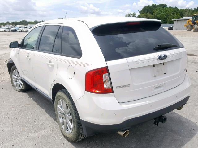 2FMDK3JC9DBE31197 - 2013 FORD EDGE SEL WHITE photo 3