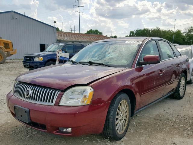 1MEFM43196G610827 - 2006 MERCURY MONTEGO PR ბურგუნდია ფოტო 2